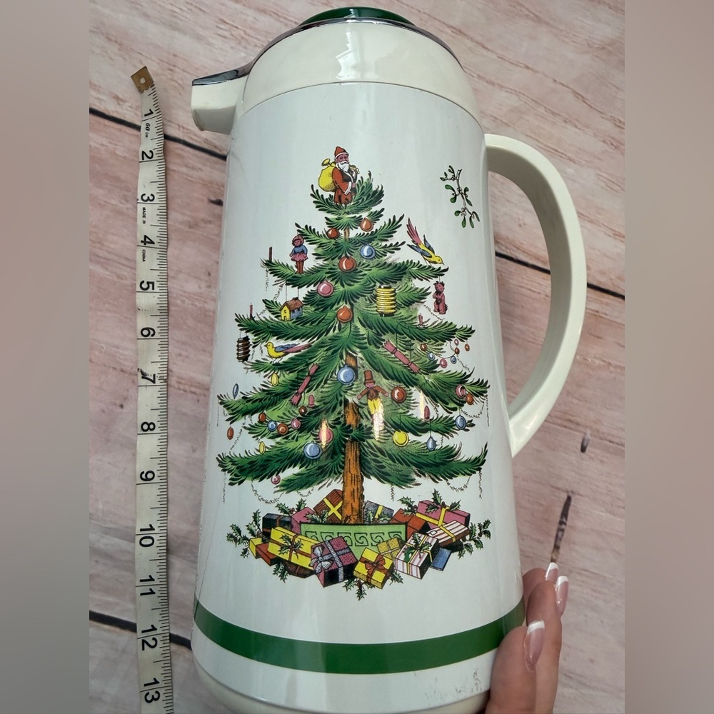 Spode Christmas Tree Insulated Thermal Carafe Thermos Pot Coffee Tea Hot Water - Picture 5 of 8